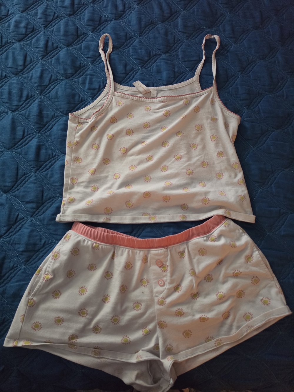 Small 4-6 Daisy-Print Pink Cami & Short Pajama Set